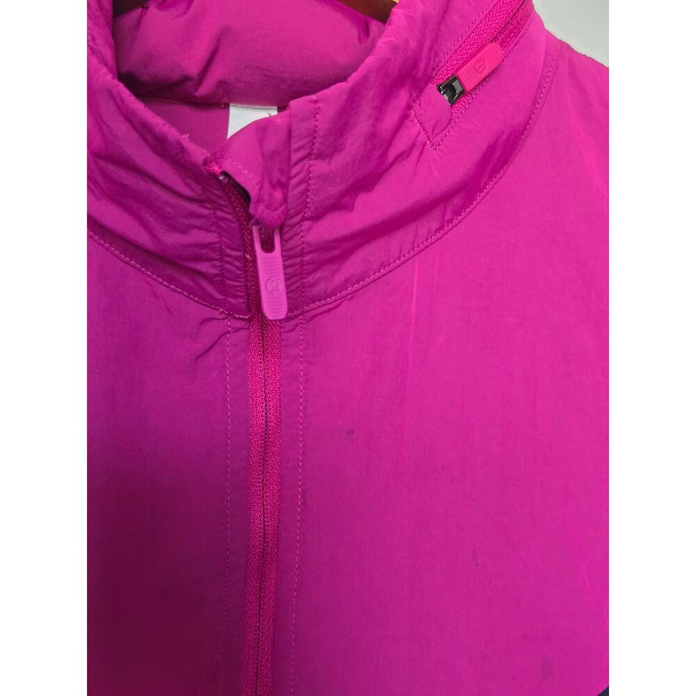 Lululemon Jacket Blockprint Anorak Pink Tan Navy Windproof Packable Size 4 - Picture 9 of 10